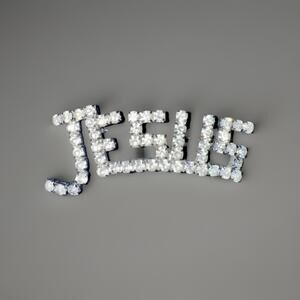 Vintage Jesus Rhinestone Brooch Pin Silver Tone 3” Fashion Christian Bling 90’s